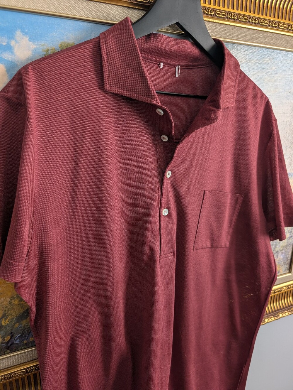 Luciano Barbera Men's Polo Shirt in Burgundy